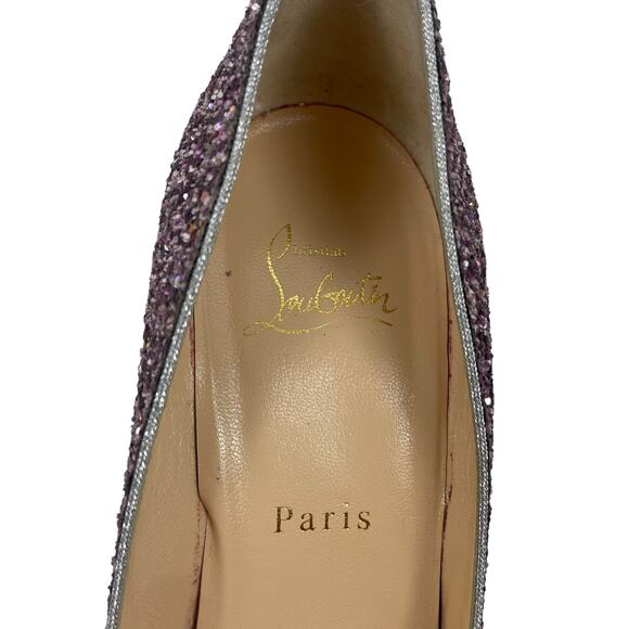 Christian Louboutin Pigalle 120 Glitter Pointed Toe Pump Pink Size 38 - Picture 12 of 13